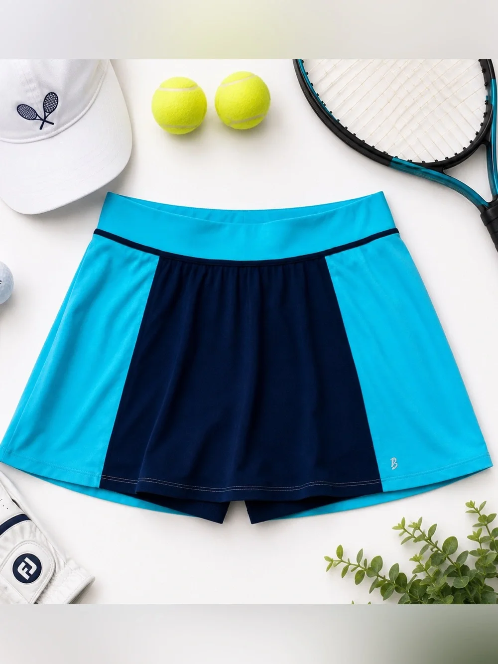 Boden Women’s Tennis Skort Size 8 Blue Teal Colorblock Athletic Pickleball Golf